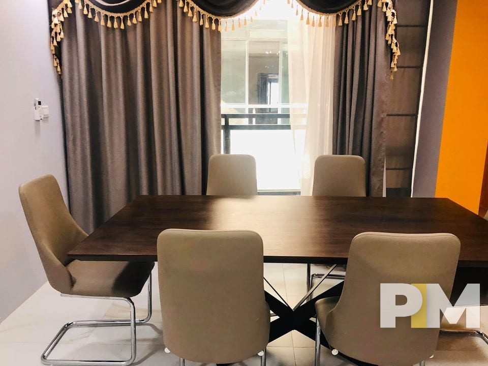 meeting space with table and chairs - Yangon Real Estate