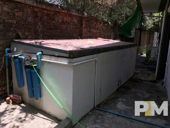 backyard with water storage - property in Yangon