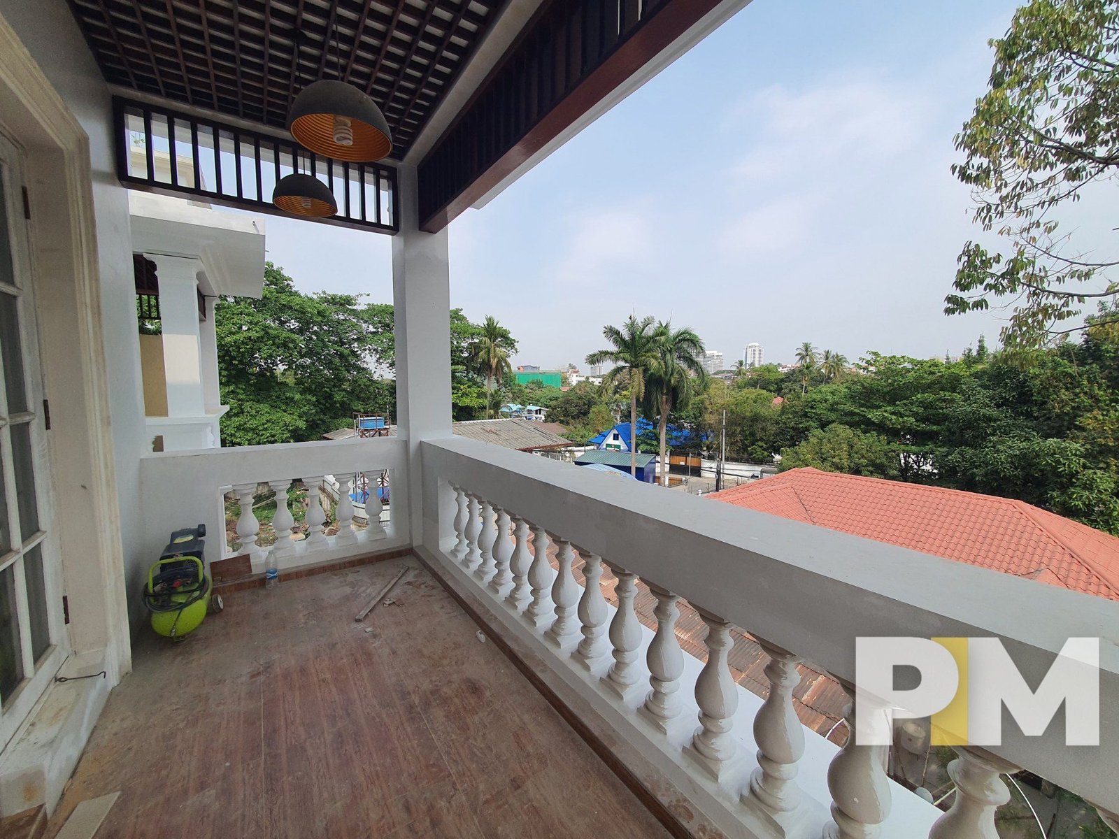 balcony with hanging light - Yangon Real Estate