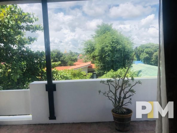 balcony with plants - Home Rental Myanmar