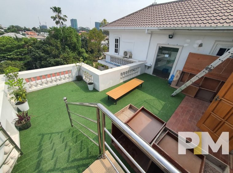 balcony with plants - properties in Yangon