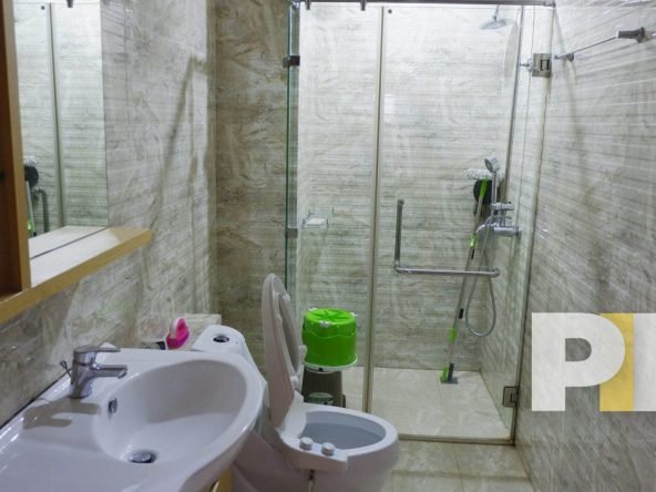 bathroom with tub - Home Rental Yangon