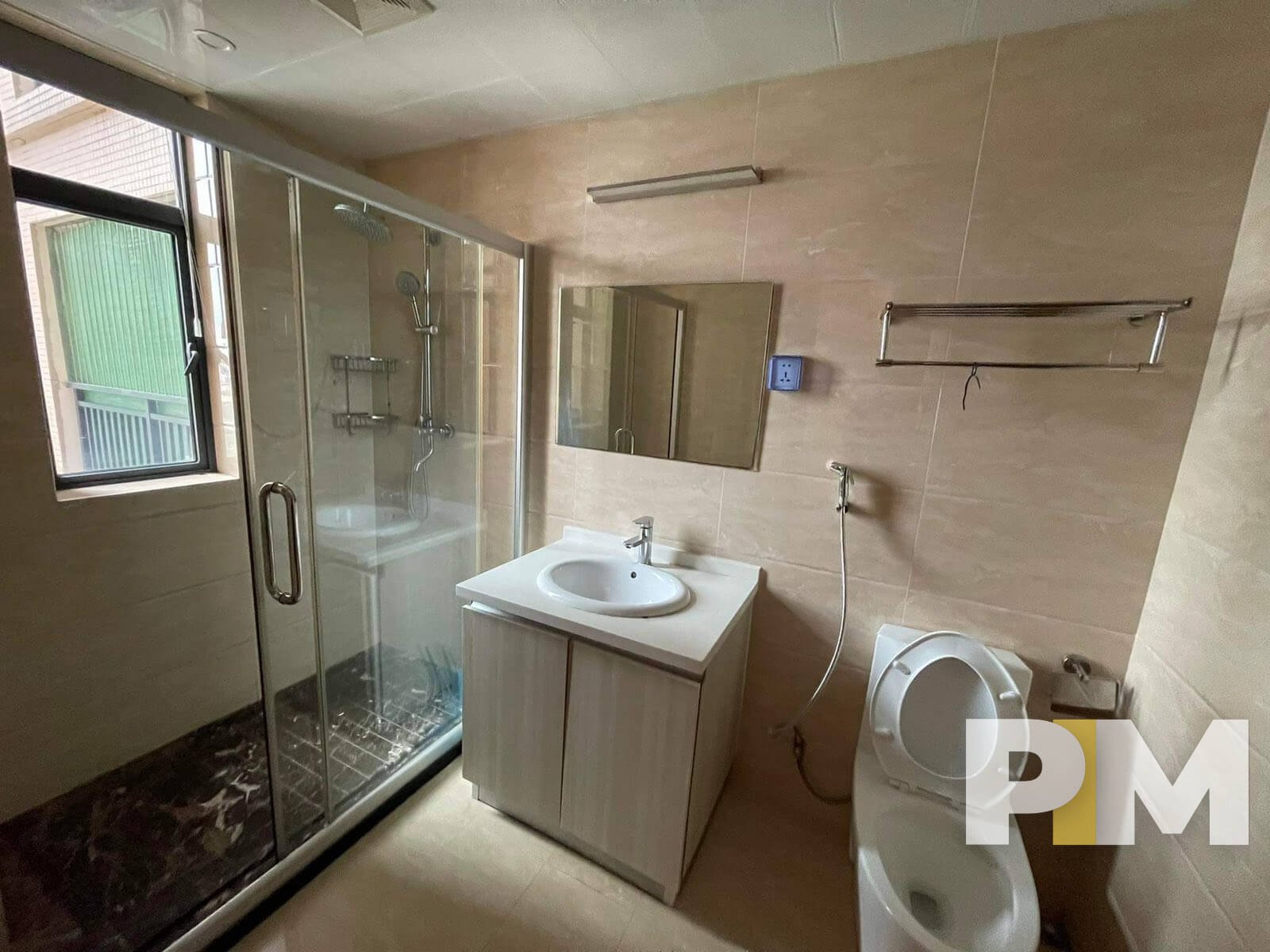 bathroom with tub - Home Rental Yangon