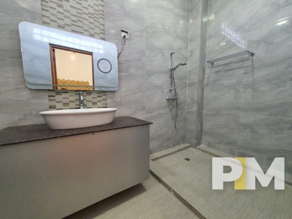 bathroom with tub - Home Rental Yangon