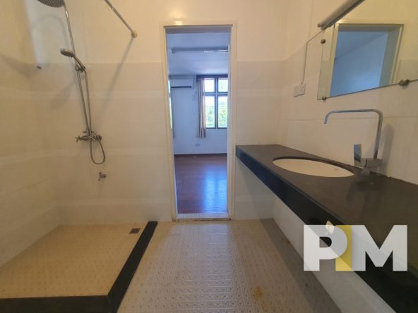 bathroom with tub - Home Rental Yangon