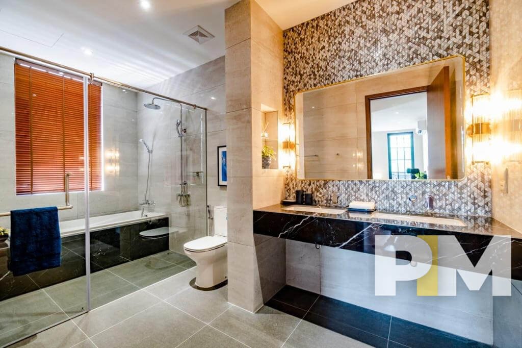 bathroom with vanity mirror - Yangon Real Estate