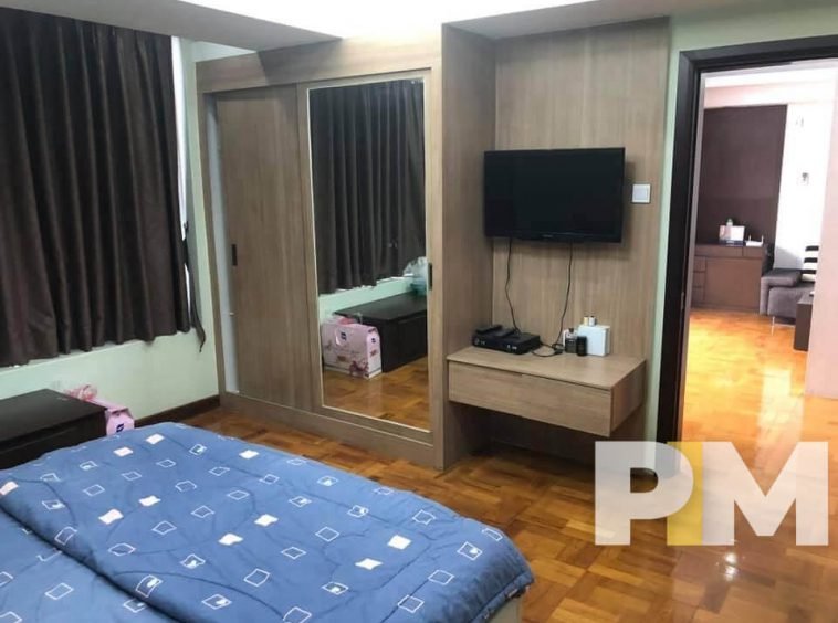 bedroom with TV - Yangon Property