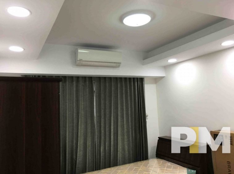 bedroom with air conditioner - Rent in Yangon
