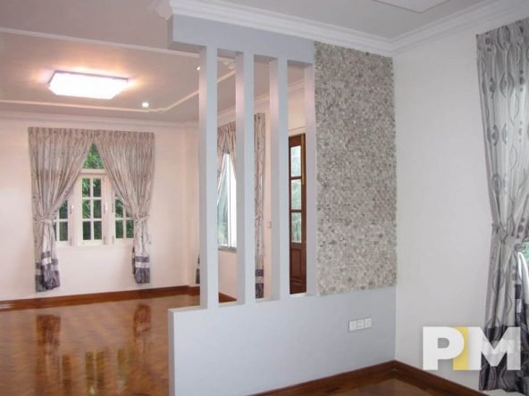 bedroom with curtains - Real Estate in Myanmar
