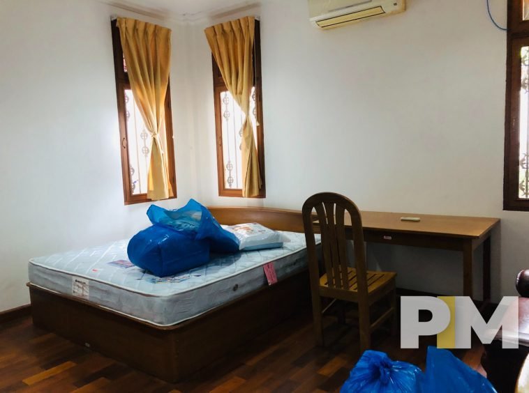 bedroom with study desk - Myanmar House for rent