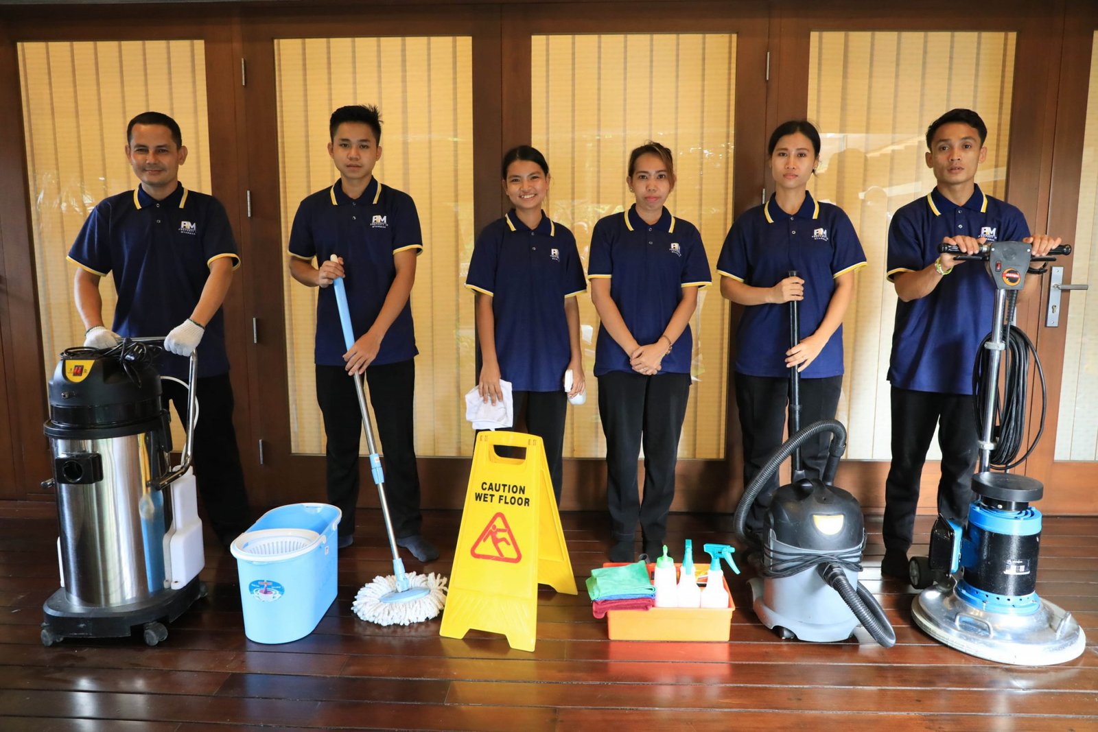 cleaning team photo in Yangon