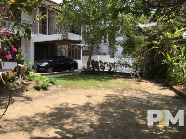 courtyard with car park - Yangon Property