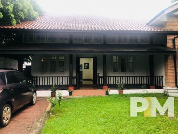 courtyard with car park - Yangon Property