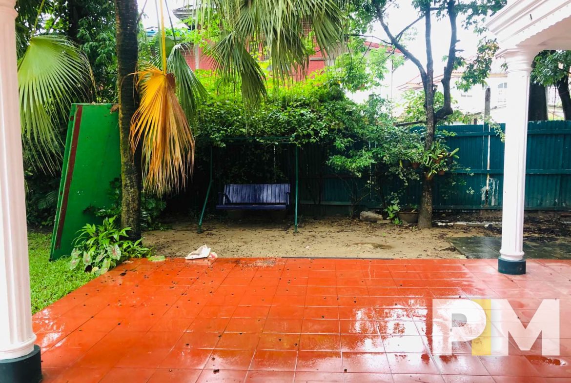 courtyard with car parking space - properties in Yangon