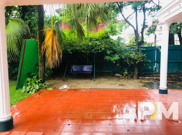 courtyard with car parking space - properties in Yangon
