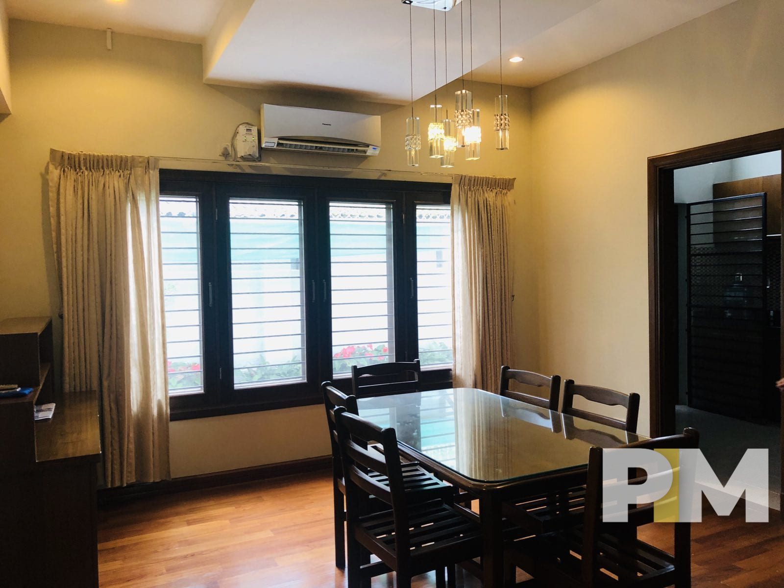 dining room with air conditioner - Yangon Property