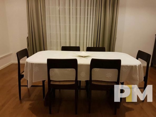 dining room with table and chairs - Home Rental Yangon