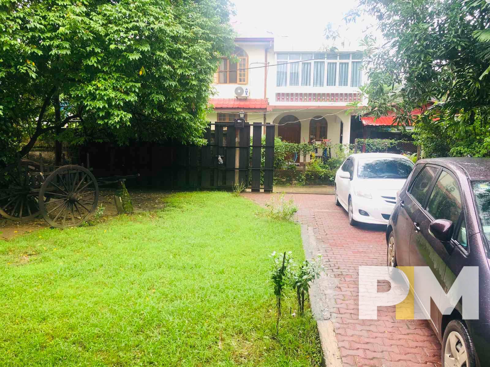 driveway with entrance gate - Yangon Real Estate