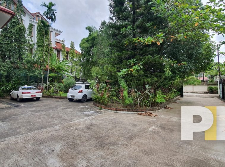 entrance gate with car park - properties in Yangon