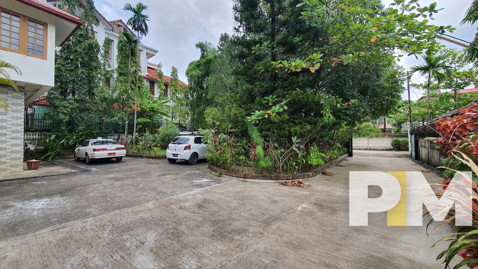 entrance gate with car park - properties in Yangon