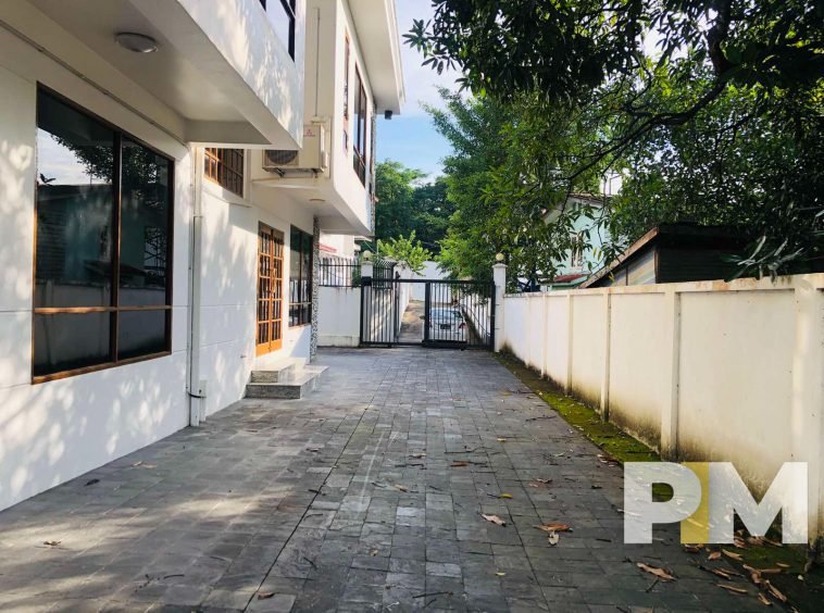 entrance gate with car parking space - Yangon Real Estate