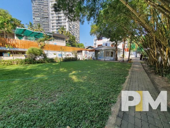 entrance gate with garden - Home Rental Yangon