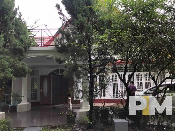 entrance view with car park - properties in Yangon