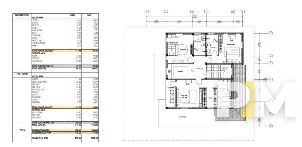 floor plan of the house - Myanmar Real Estate