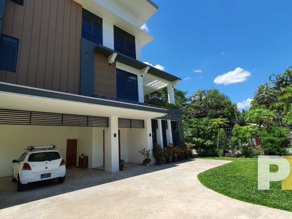 front view with car park - properties in Yangon