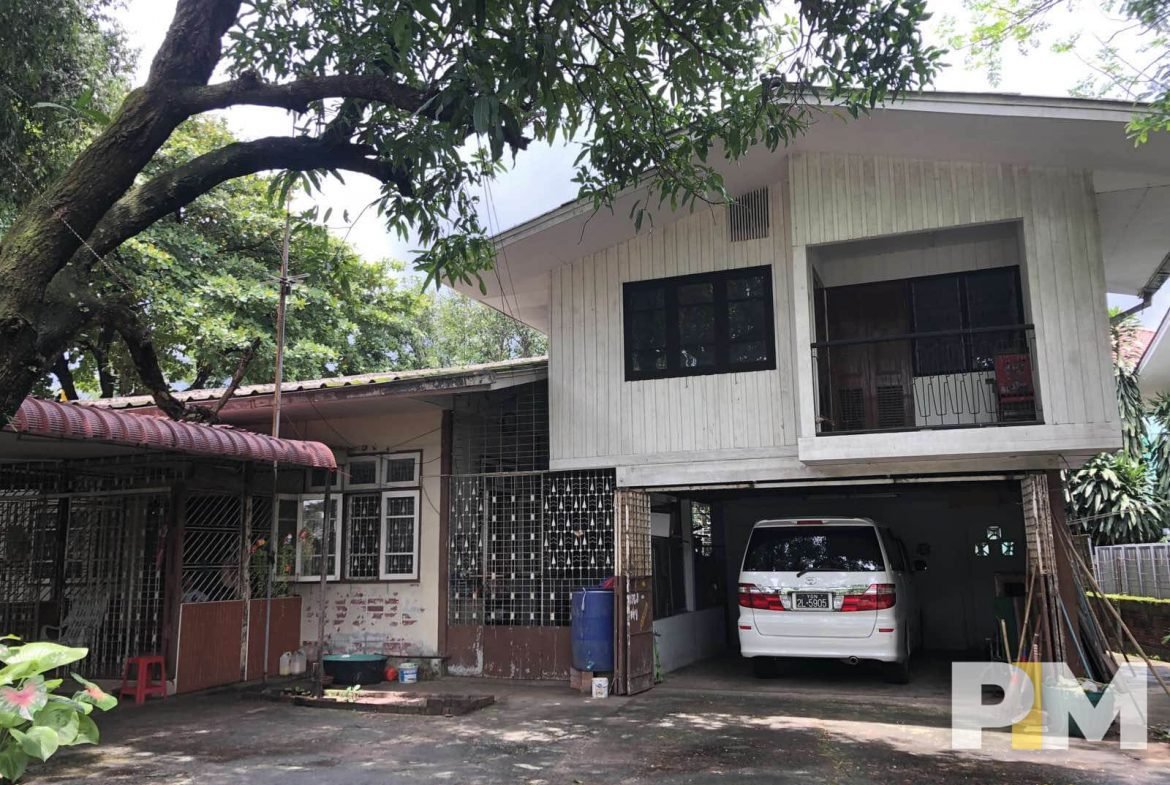 front view with car parking - Real Estate in Myanmar