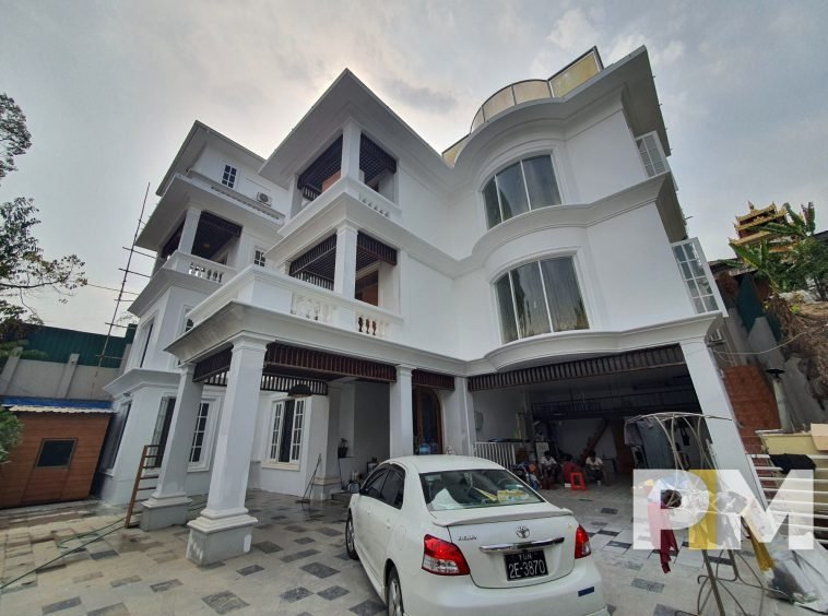 front view with car parking space - Real Estate in Yangon