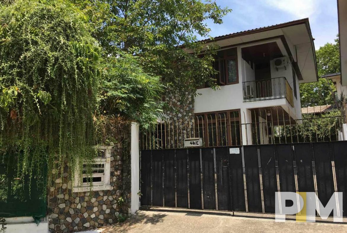 front view with entrance gate - Rent in Yangon