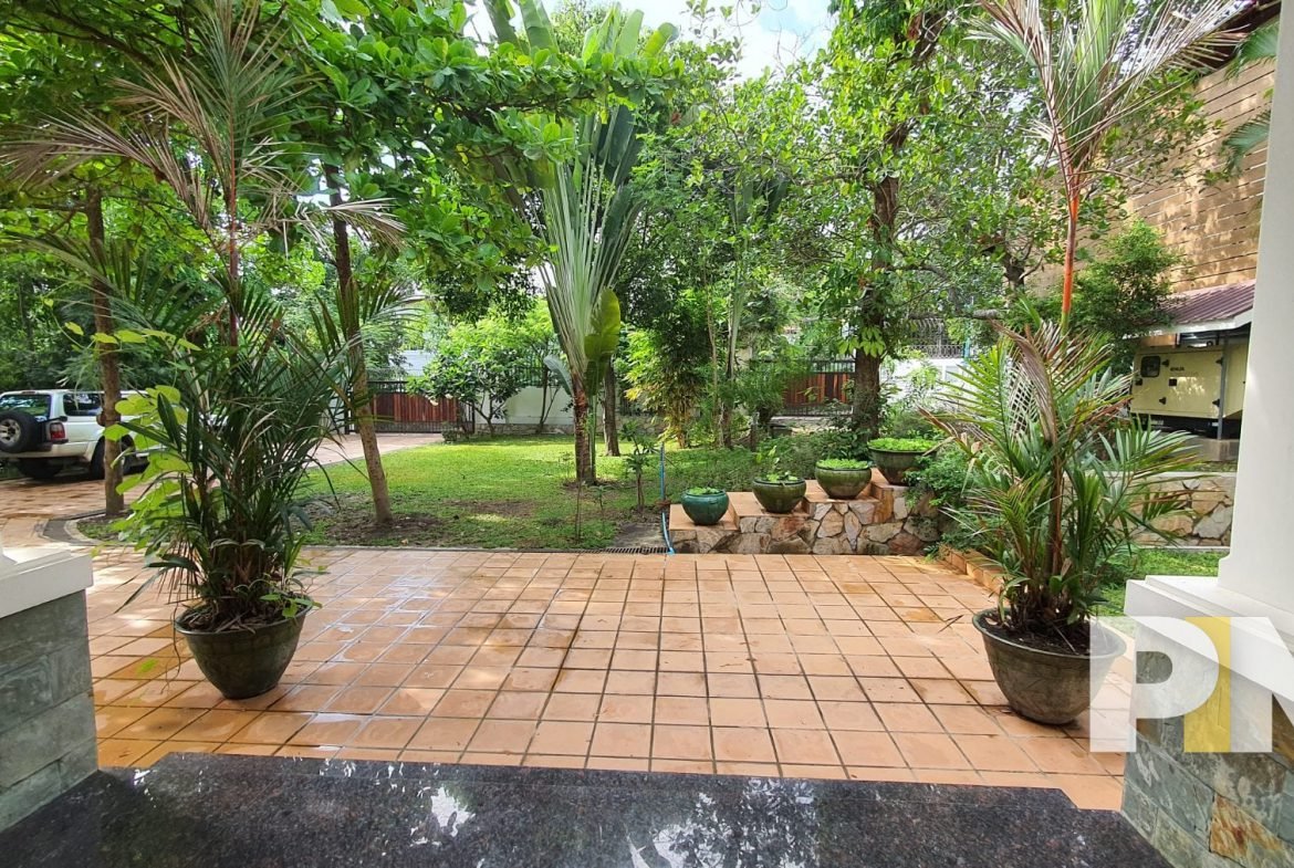 garden with car park - Myanmar Real Estate