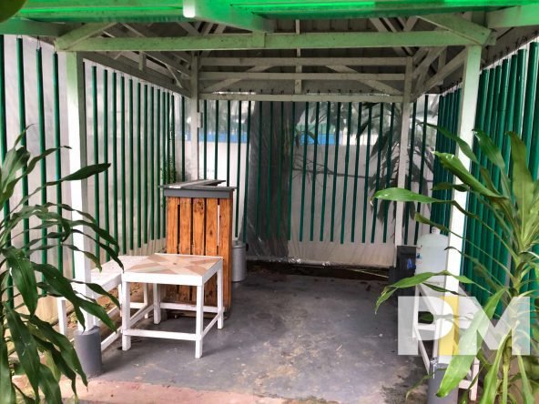 garden with chair and seat - Home Rental Yangon