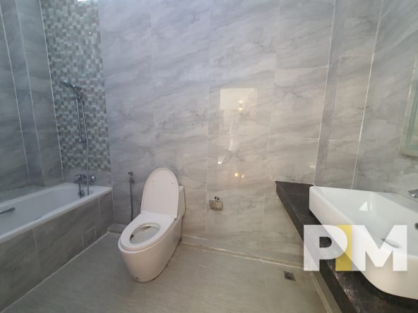 kitchen with bathtub - property in Yangon