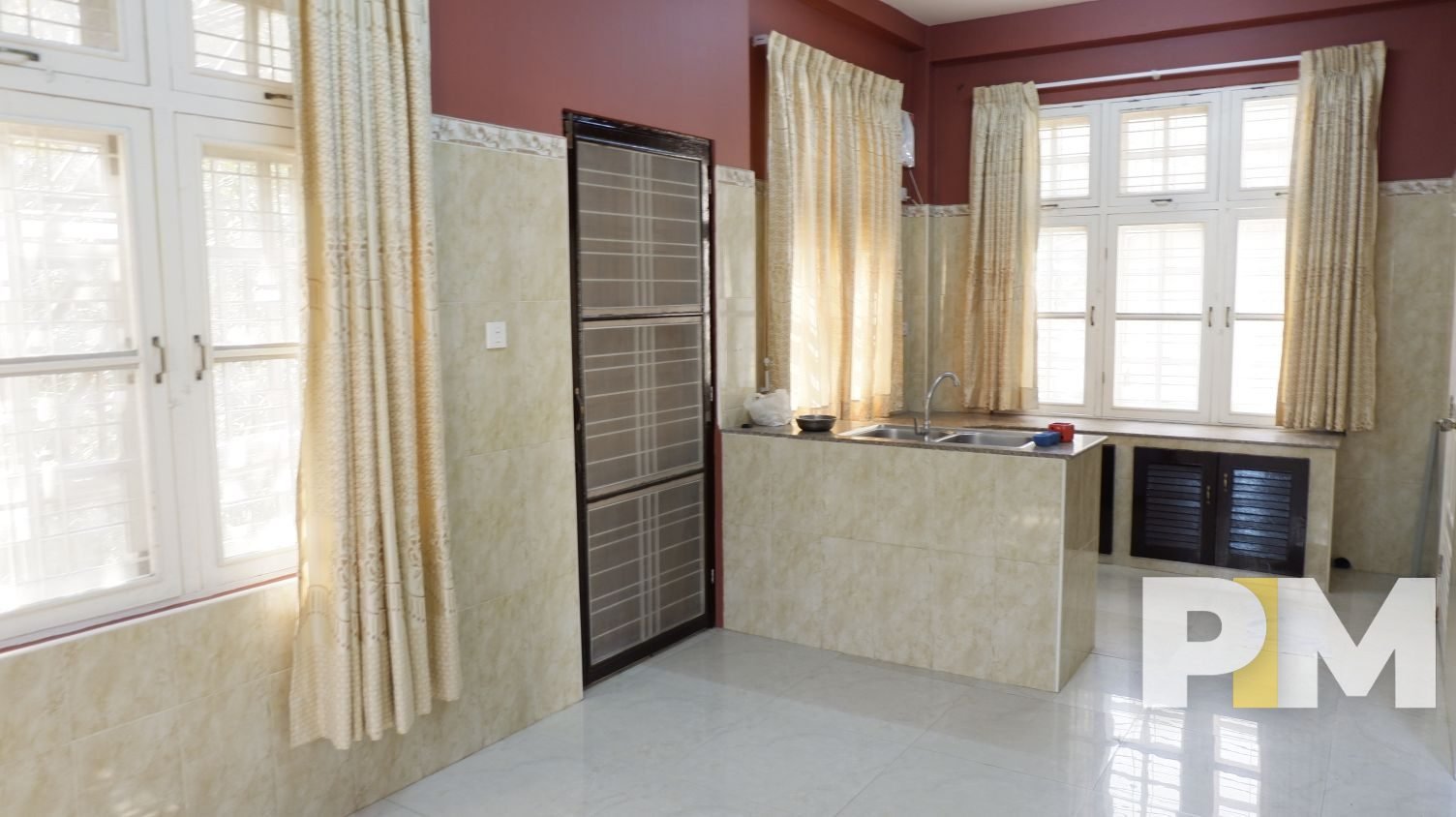 kitchen with cabinet - properties in Yangon
