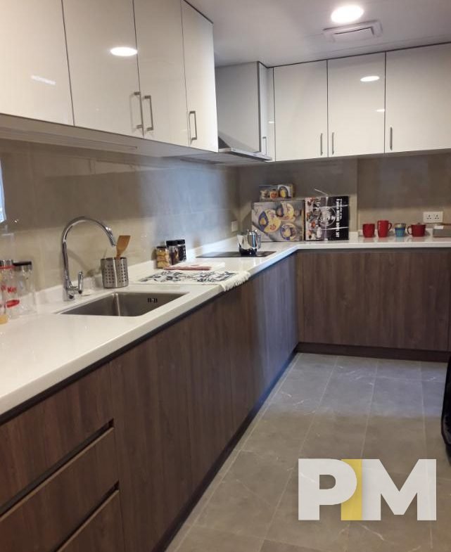 kitchen with cabinets - Condo for rent in Yankin