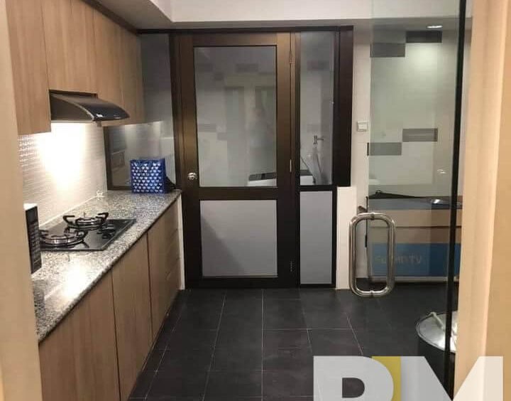 kitchen with cabinets - Condo for rent in Yawmingyi