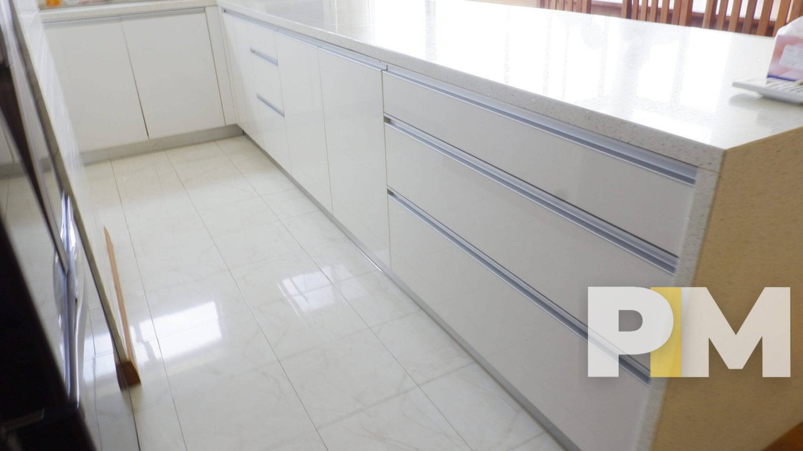 kitchen with cabinets - Myanmar Condo for rent