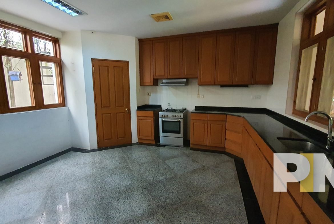 kitchen with cabinets - Myanmar House for rent
