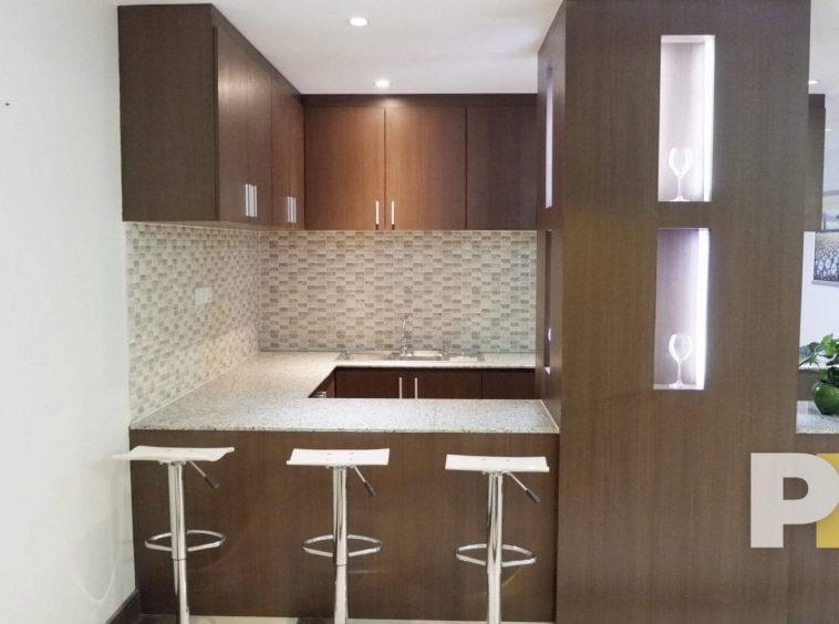 kitchen with cabinets - Myanmar Property