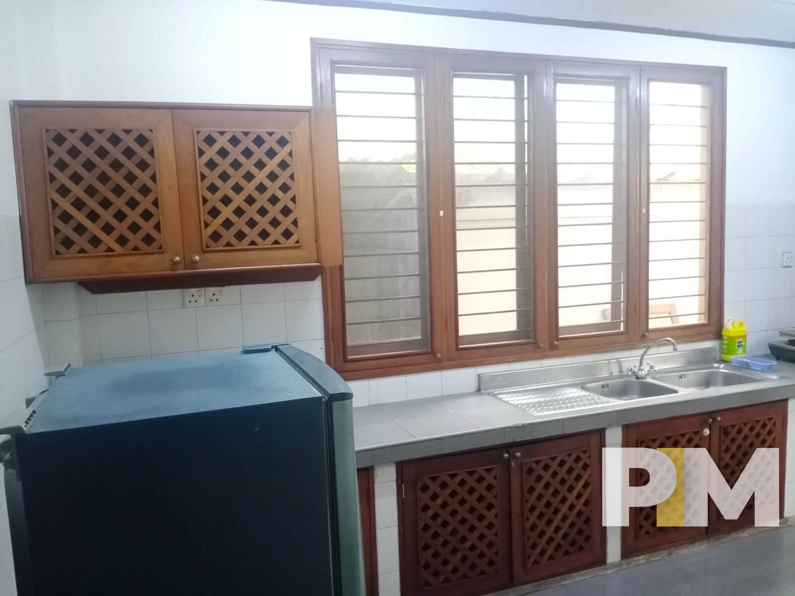 kitchen with cabinets - Rent in Myanmar