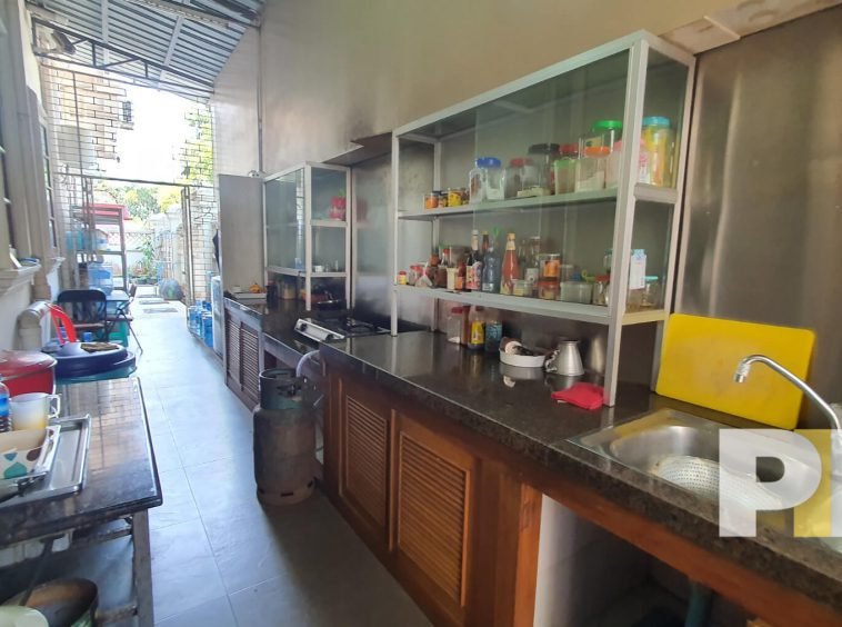 kitchen with cabinets - Rent in Myanmar