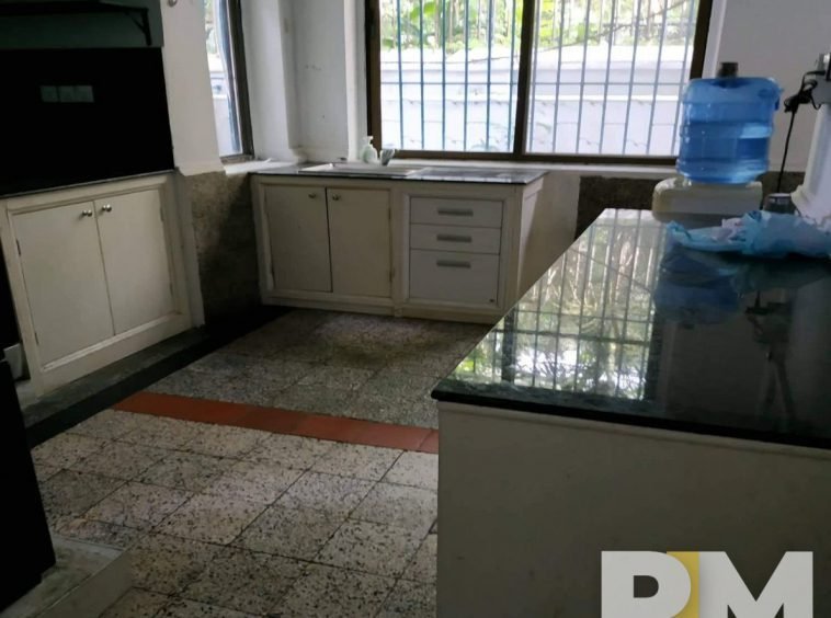 kitchen with cabinets - Rent in Yangon