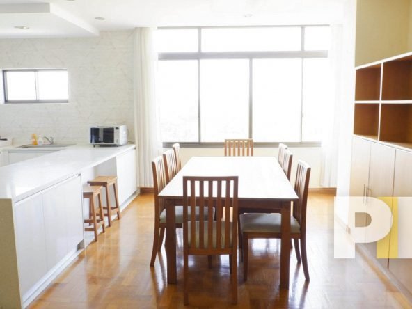 kitchen with dining space - Rent in Myanmar