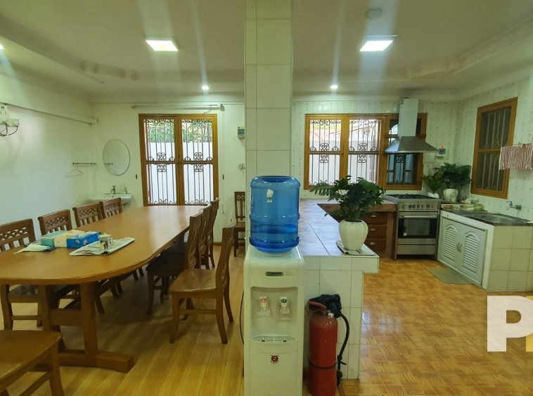 kitchen with dining table and chairs- Rent in Yangon