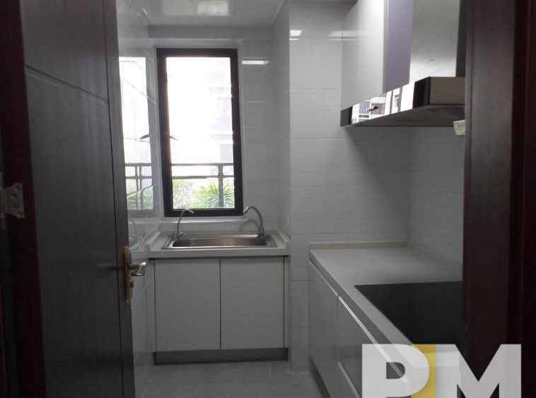 kitchen with electric hot plate - Yangon Property