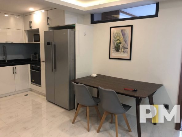 kitchen with fridge - Home Rental Yangon