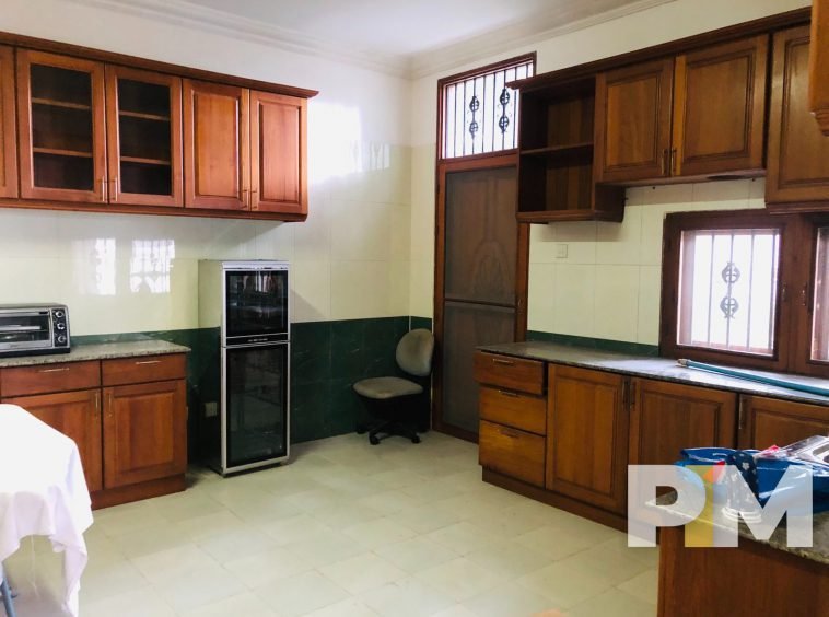 kitchen with fridge - Rent in Yangon