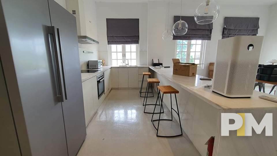 kitchen with fridge - Yangon Real Estate